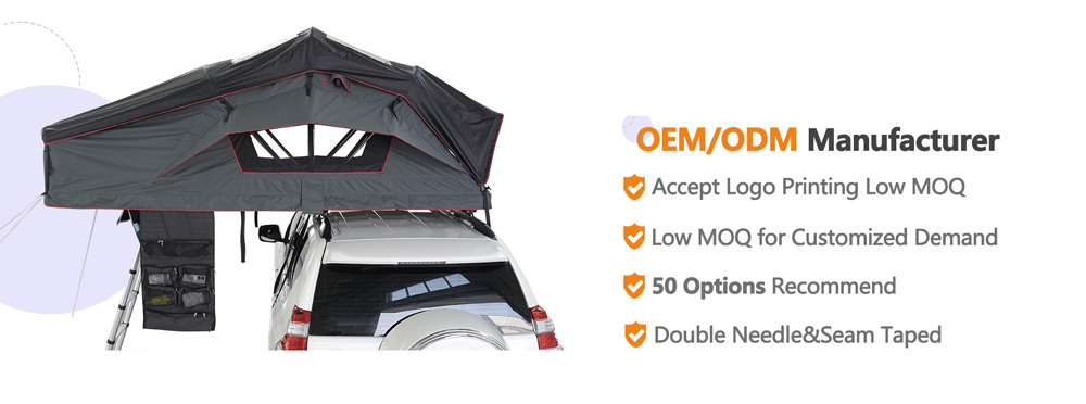 Outdoor 2-3 Person Rooftop Tent Custom 4X4 Suv Car Soft Shell New Design Camping Roof Top Tent